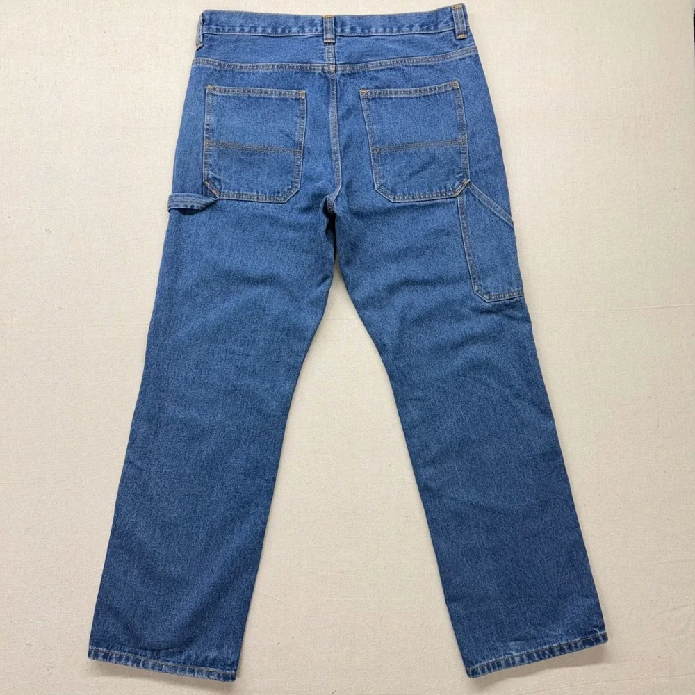 Mountain and Wave Mens Carpenter Jeans Medium Wash Blue Denim 34x32‎ 3877TS